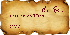 Csillik Zsófia névjegykártya