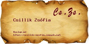 Csillik Zsófia névjegykártya