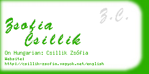 zsofia csillik business card